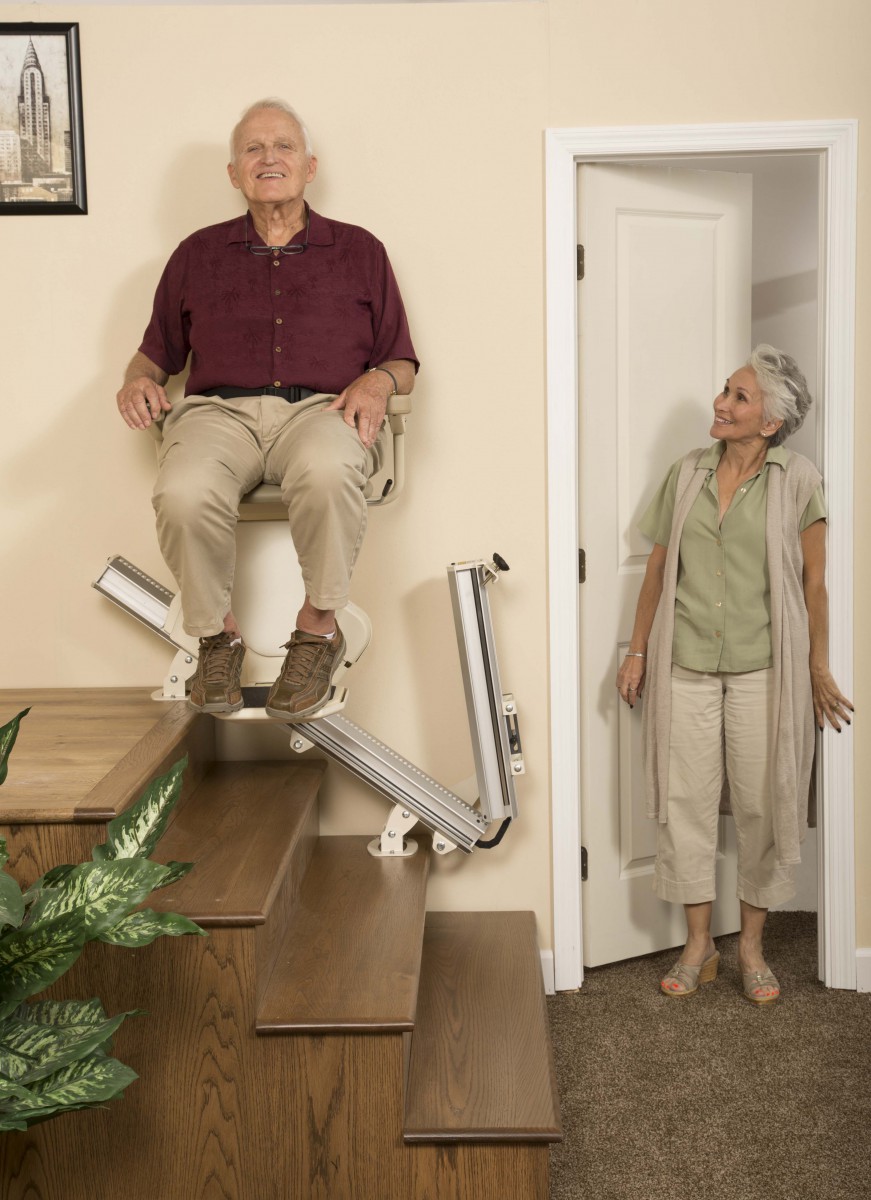man on stairlift